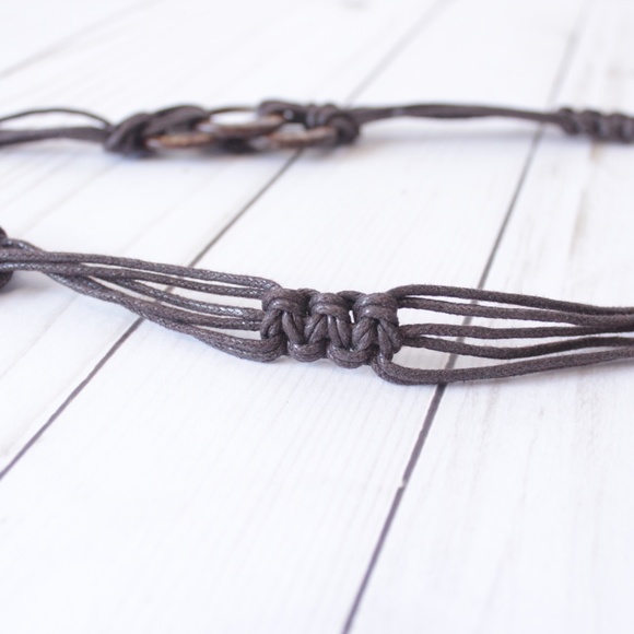 Boho Brown Knotted Hemp Belt - Picture 3 of 4